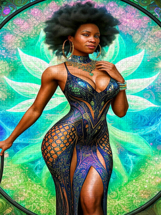 Starla zeigt uns ein Modell mit effektvollen Ausnehmungen. - CALVENDO Foto-Puzzle'