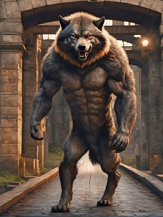 Werwolf durchstreift alte Ruinen - CALVENDO Foto-Puzzle'