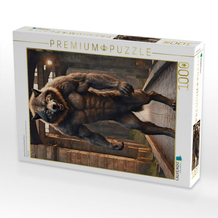 Werwolf durchstreift alte Ruinen - CALVENDO Foto-Puzzle'