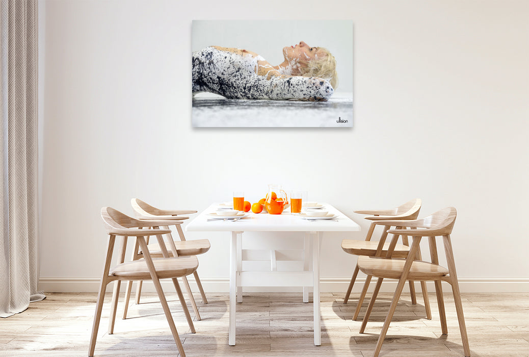 Premium Textil-Leinwand Schwarzweiß - Melodie