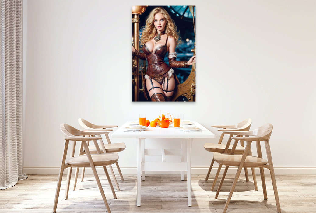 Premium Textil-Leinwand Sexy Steampunk Girl Lavinia Gearsmith