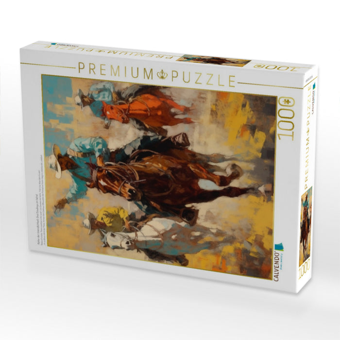 Reiter der Unendlichkeit: Drei Cowboys im Wind - CALVENDO Foto-Puzzle'