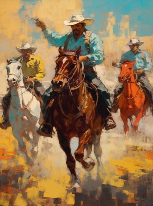 Reiter der Unendlichkeit: Drei Cowboys im Wind - CALVENDO Foto-Puzzle'