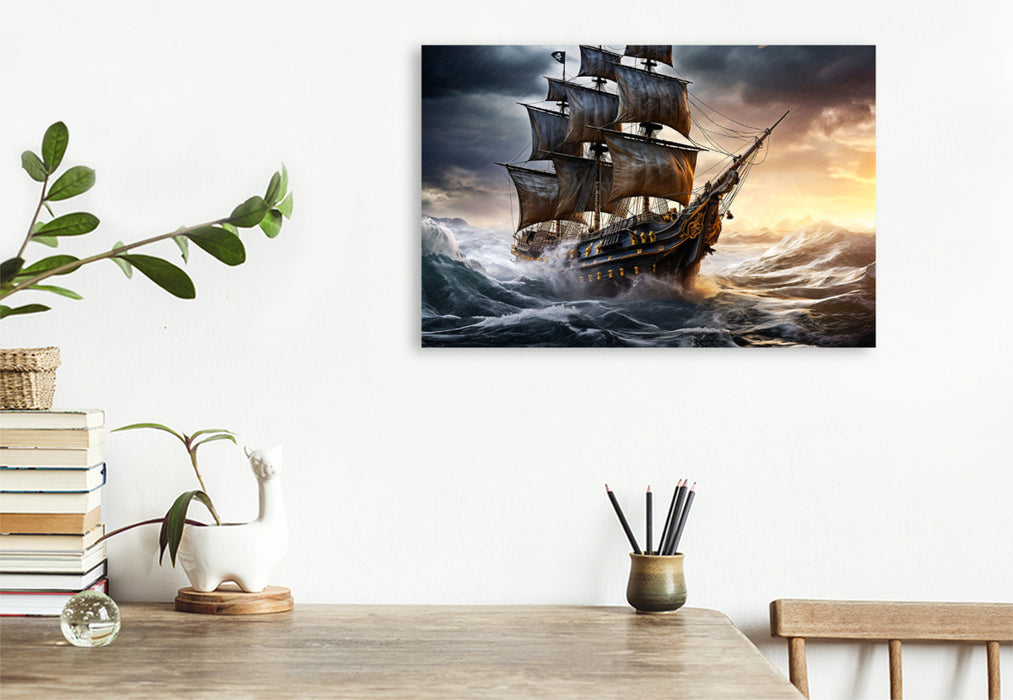 Premium Textil-Leinwand Ein Motiv aus dem Kalender Das Piratenschiff - Willkommen in der Welt der Geister