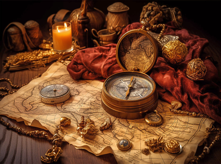 Legendäre Schatzkompassrose - CALVENDO Foto-Puzzle'