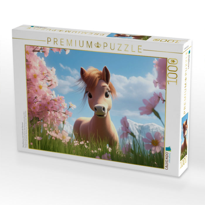 Pony Dreamy unter blühenden Bäumen - CALVENDO Foto-Puzzle'
