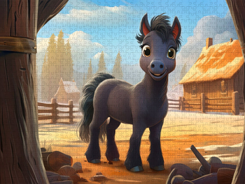 Pony Black Max auf dem Ponyhof - CALVENDO Foto-Puzzle'