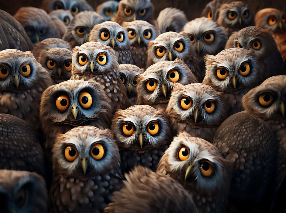 Viele Eulen auf einem Bild - CALVENDO Foto-Puzzle'