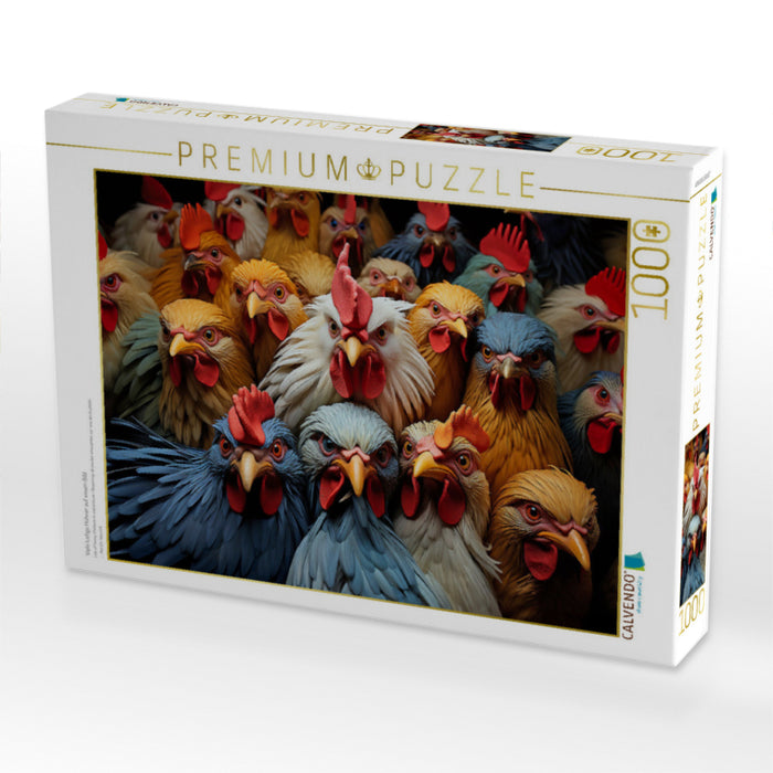 Viele lustige Hühner auf einem Bild - CALVENDO Foto-Puzzle'
