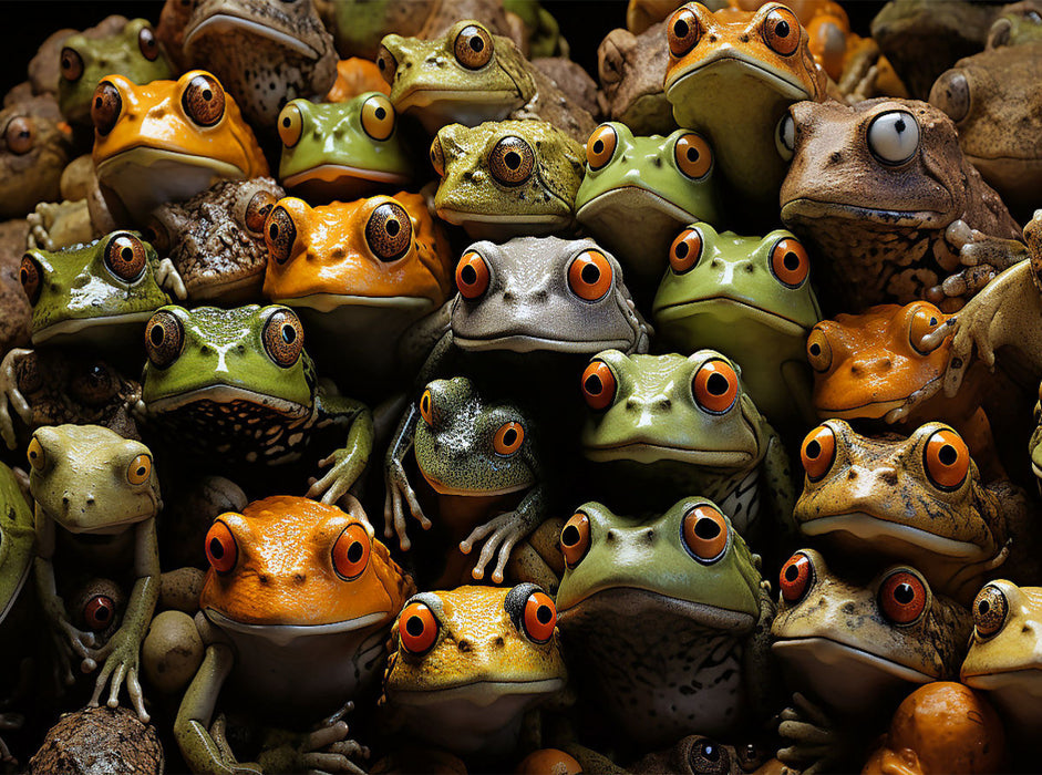 Viele Frösche auf einem Bild - CALVENDO Foto-Puzzle'
