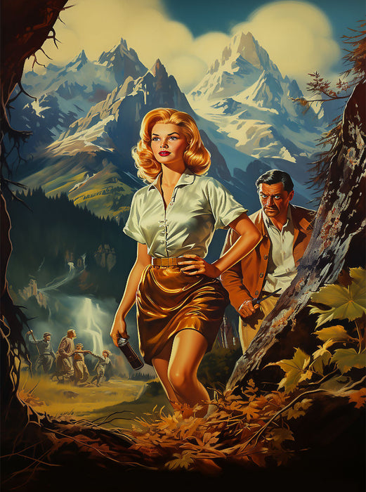 Banditen am Pass - historisches Filmplakat zu einem Film, der nie gedreht wurde - CALVENDO Foto-Puzzle'