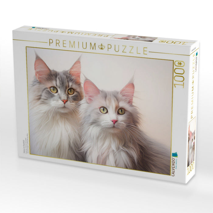 Katzen im Pastellstil - CALVENDO Foto-Puzzle'