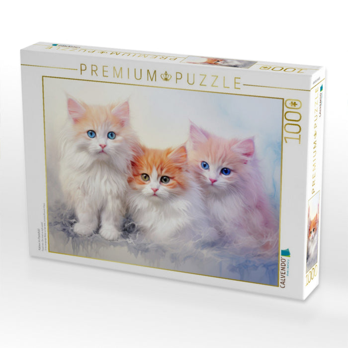 Katzen im Pastellstil - CALVENDO Foto-Puzzle'