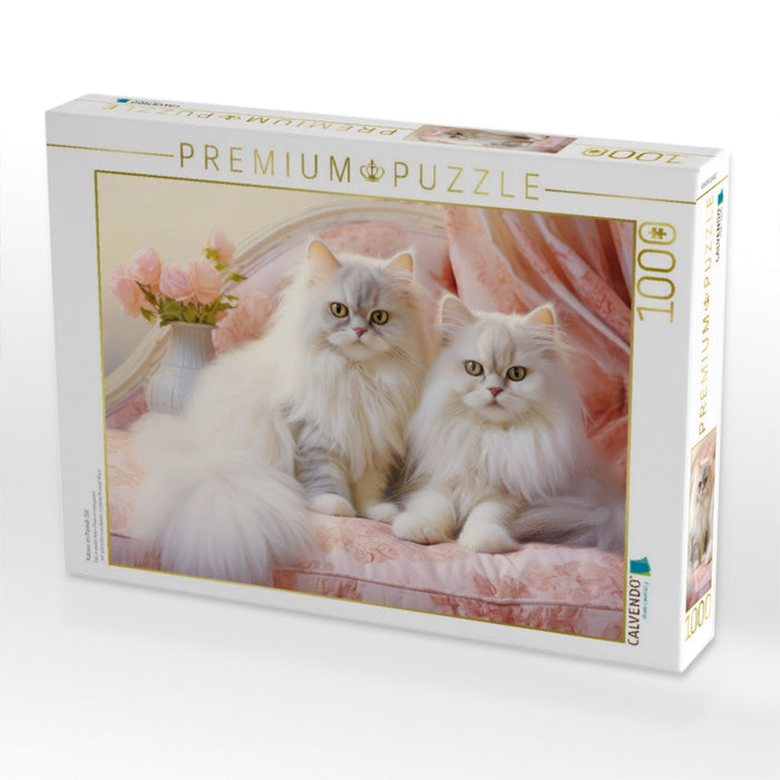 Katzen im Pastell-Stil - CALVENDO Foto-Puzzle'