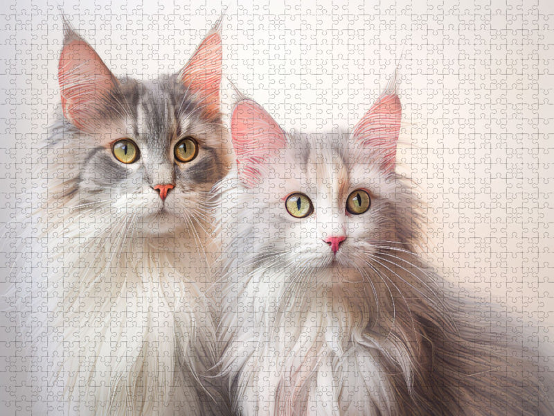 Katzen im Pastellstil - CALVENDO Foto-Puzzle'