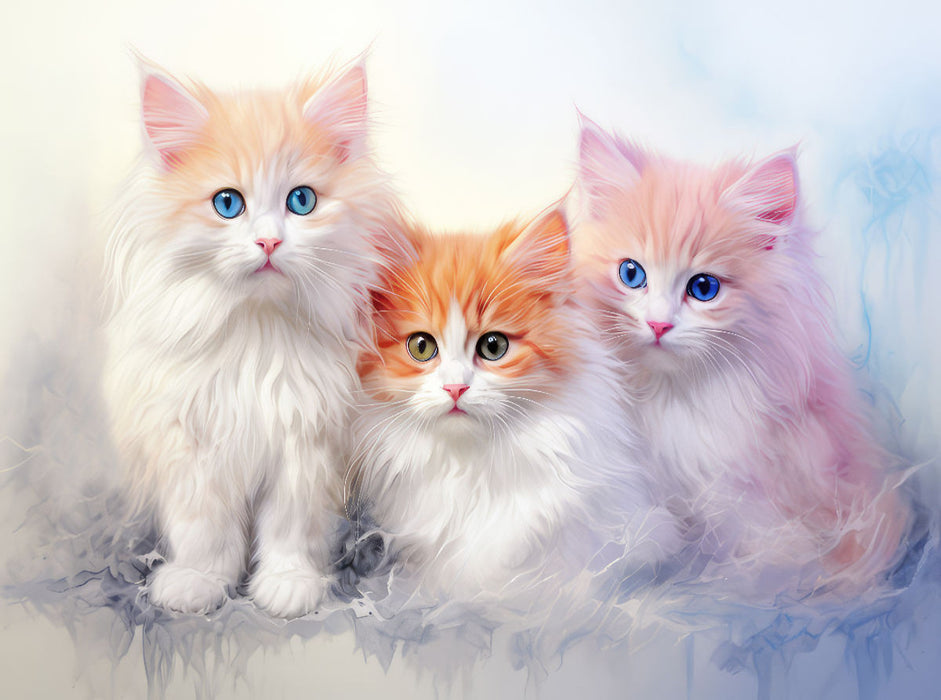 Katzen im Pastellstil - CALVENDO Foto-Puzzle'