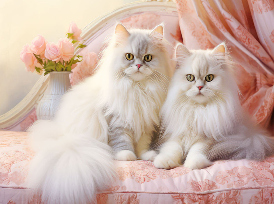 Katzen im Pastell-Stil - CALVENDO Foto-Puzzle'