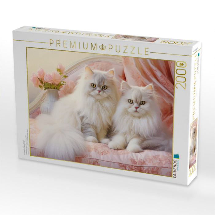 Katzen im Pastell-Stil - CALVENDO Foto-Puzzle'