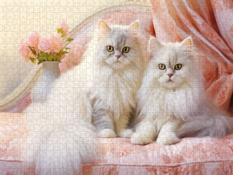 Katzen im Pastell-Stil - CALVENDO Foto-Puzzle'