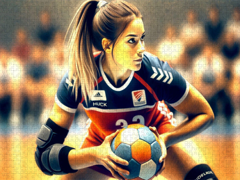Damen Handball: Fokussierte Intensität - CALVENDO Foto-Puzzle'