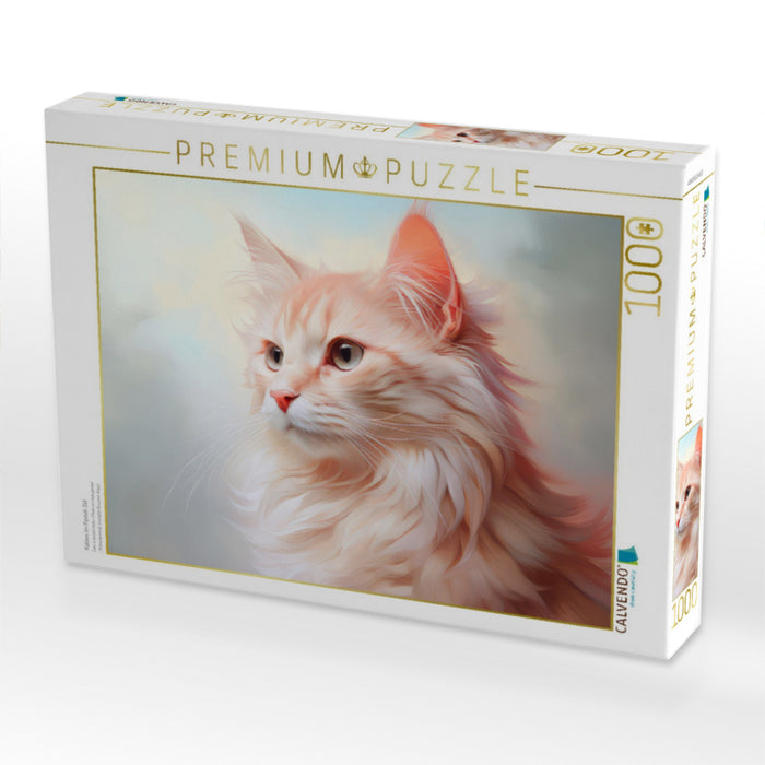 Katzen im Pastell-Stil - CALVENDO Foto-Puzzle'