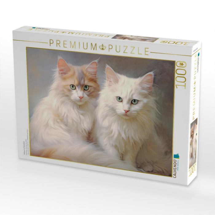 Katzen im Pastellstil - CALVENDO Foto-Puzzle'