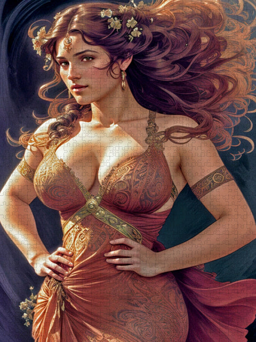 Yolandas neues Kleid ist orientalisch und rot. - CALVENDO Foto-Puzzle'