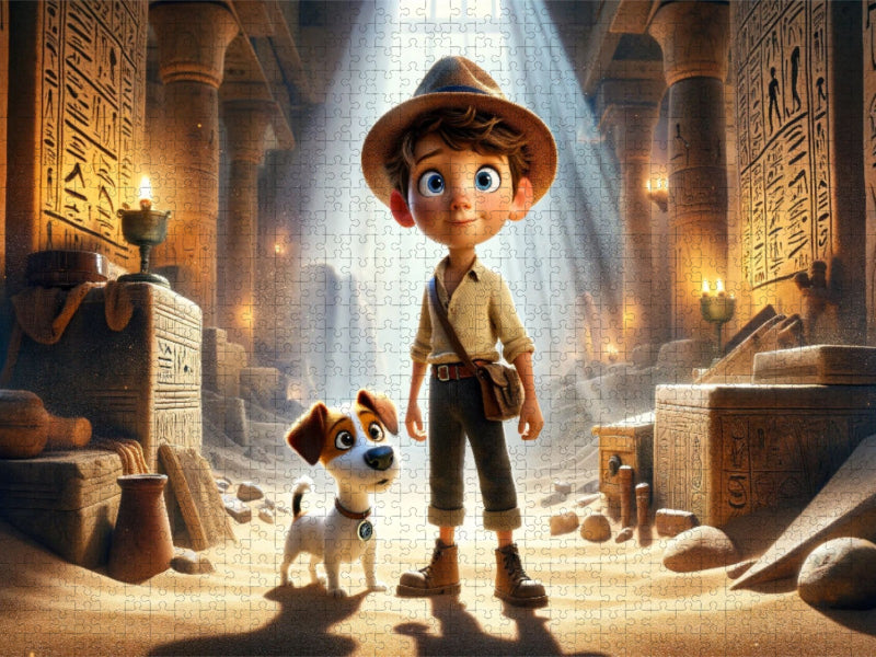 Geheimnisse des Sandes: Max und Buddys ägyptisches Rätsel - CALVENDO Foto-Puzzle'