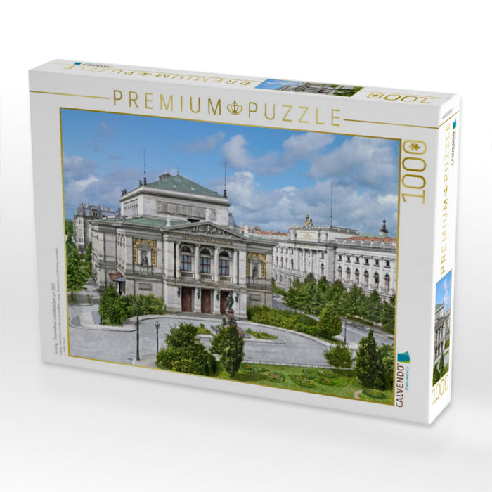 Leipzig - Gewandhaus und Bibliothek um 1900 - CALVENDO Foto-Puzzle'