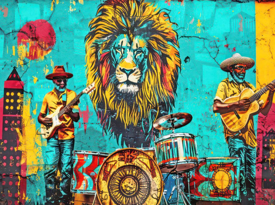 Musiker im Pop-Art-Stil - CALVENDO Foto-Puzzle'