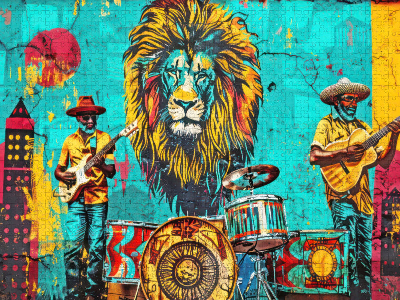 Musiker im Pop-Art-Stil - CALVENDO Foto-Puzzle'