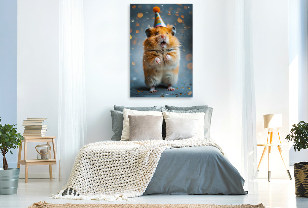 Premium Textil-Leinwand Ein Motiv aus dem Kalender Lustige kleine Hamster