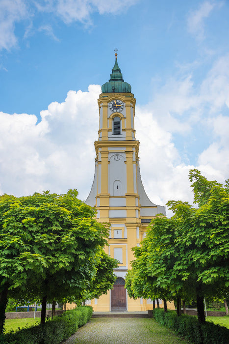 Premium Textil-Leinwand St. Michaels-Kirche in Altperlach