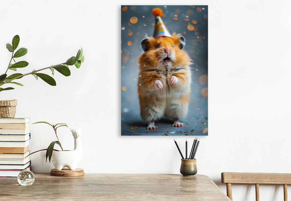 Premium Textil-Leinwand Ein Motiv aus dem Kalender Lustige kleine Hamster