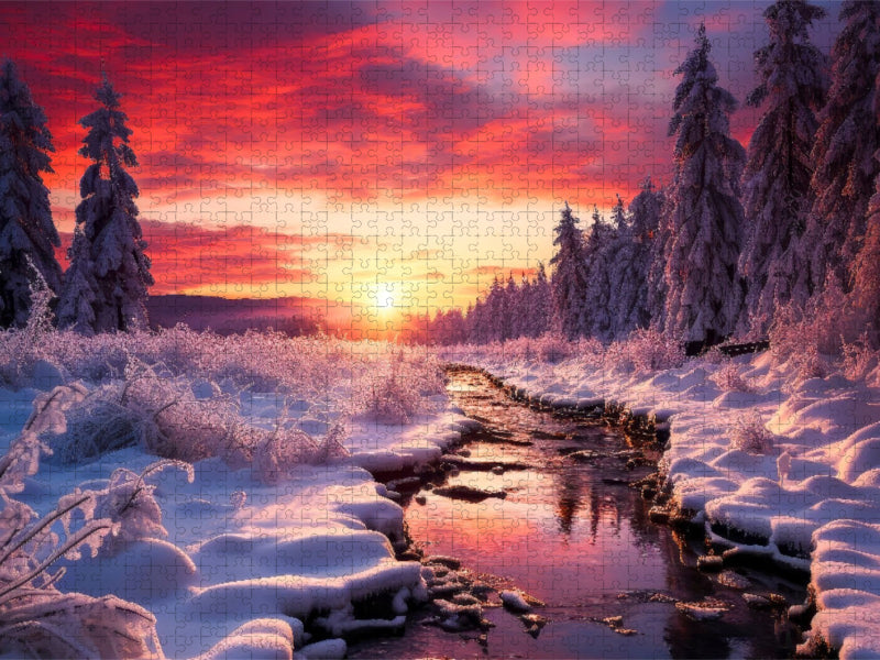 Ein zauberhafter Winterabend - CALVENDO Foto-Puzzle'