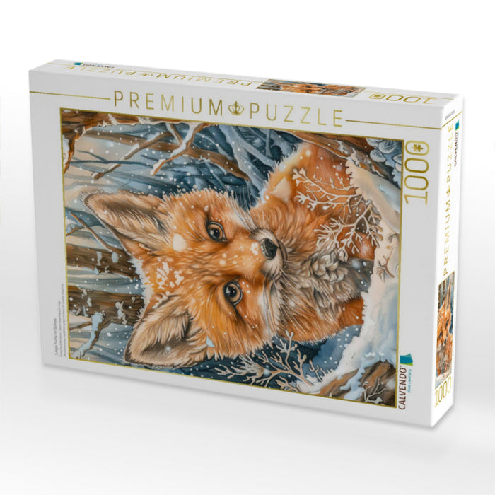 Junger Fuchs im Schnee - CALVENDO Foto-Puzzle'