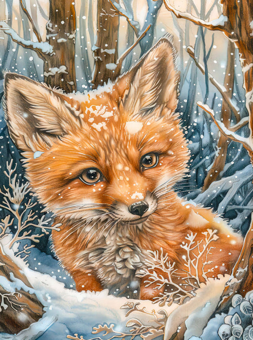 Junger Fuchs im Schnee - CALVENDO Foto-Puzzle'