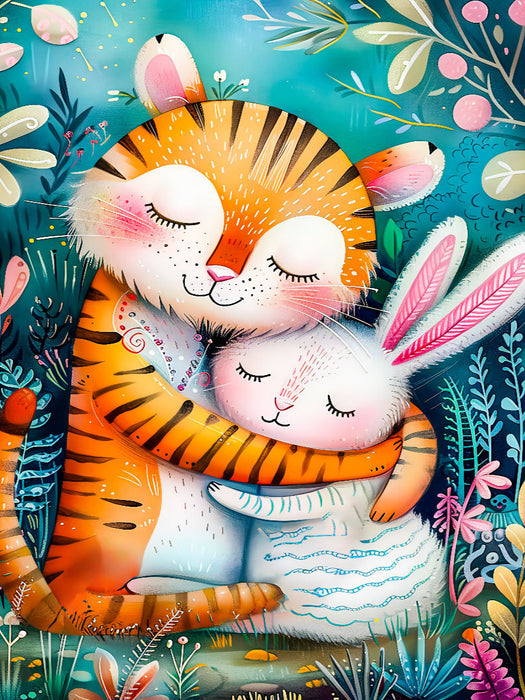 Freundschaft - Tiger und Hase - CALVENDO Foto-Puzzle'