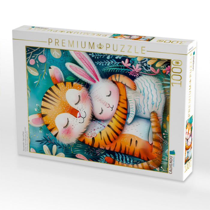 Freundschaft - Tiger und Hase - CALVENDO Foto-Puzzle'