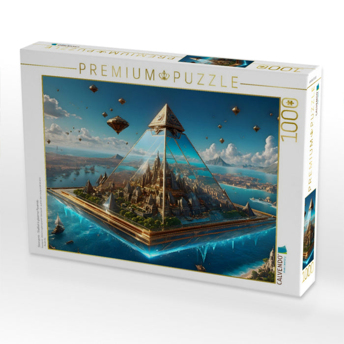 Steampunk - Stadtteil in gläserner Pyramide - CALVENDO Foto-Puzzle'