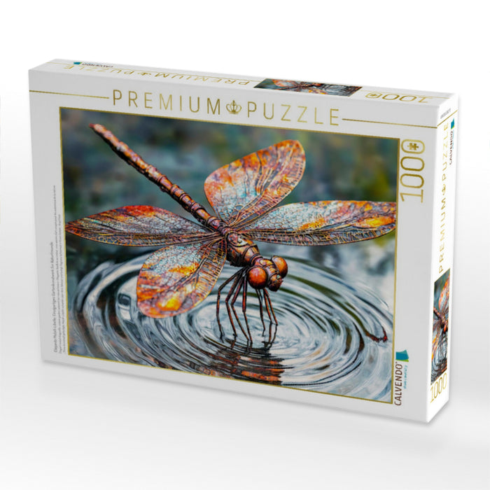 Elegante Metall-Libelle: Einzigartiges Gartenkunstwerk für Naturfreunde - CALVENDO Foto-Puzzle'