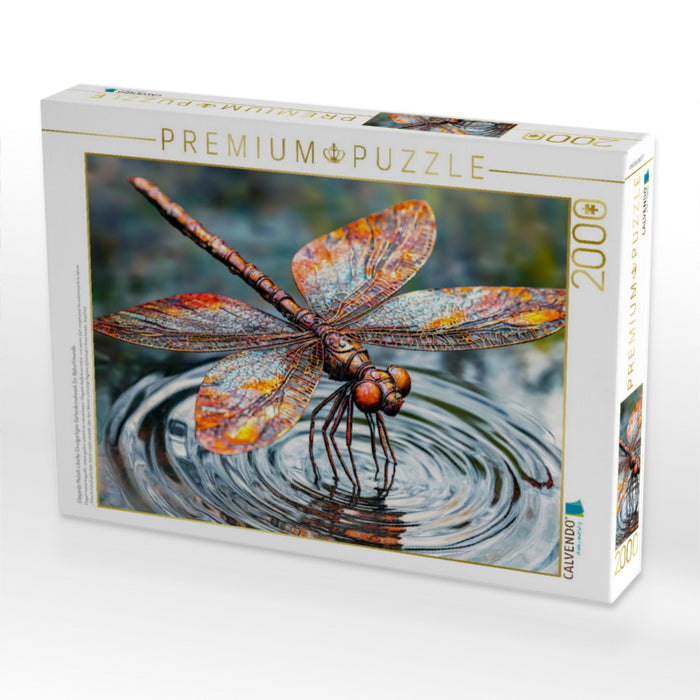 Elegante Metall-Libelle: Einzigartiges Gartenkunstwerk für Naturfreunde - CALVENDO Foto-Puzzle'
