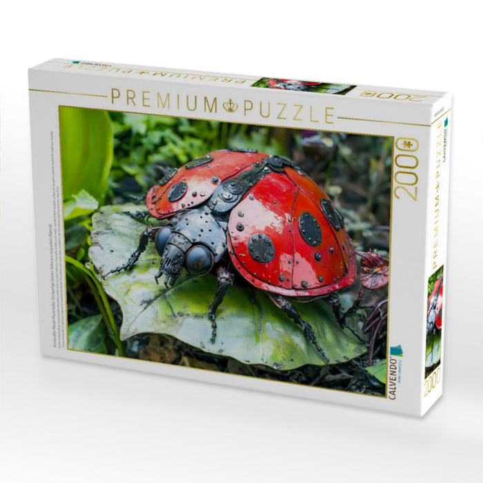 Kunstvoller Metall-Marienkäfer: Einzigartige Garten-Deko aus recyceltem Material - CALVENDO Foto-Puzzle'