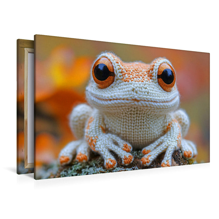 Premium Textil-Leinwand Frosch