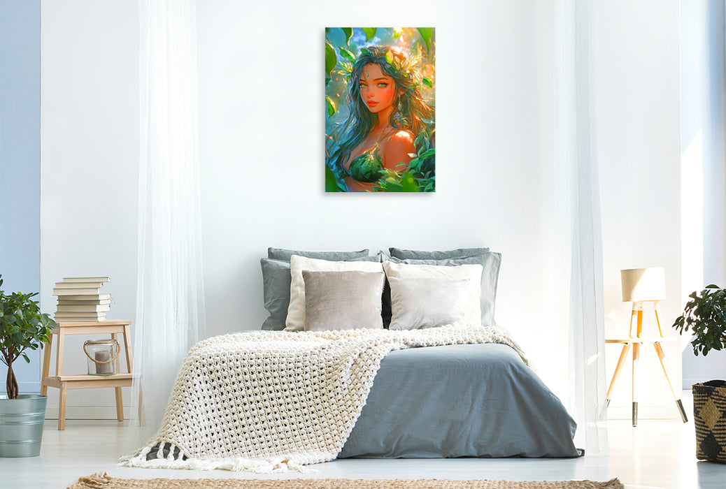 Premium Textil-Leinwand Ein Motiv aus dem Kalender Anime Cuties - Charmante Heldinnen