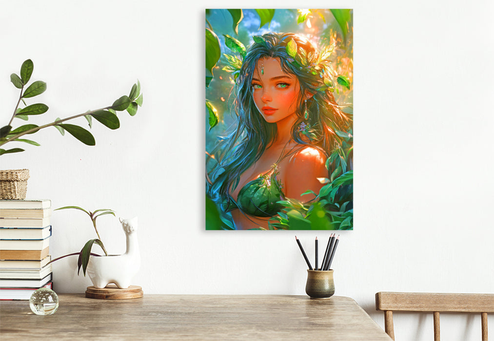 Premium Textil-Leinwand Ein Motiv aus dem Kalender Anime Cuties - Charmante Heldinnen