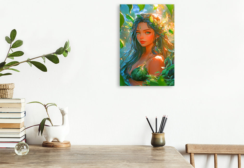 Premium Textil-Leinwand Ein Motiv aus dem Kalender Anime Cuties - Charmante Heldinnen