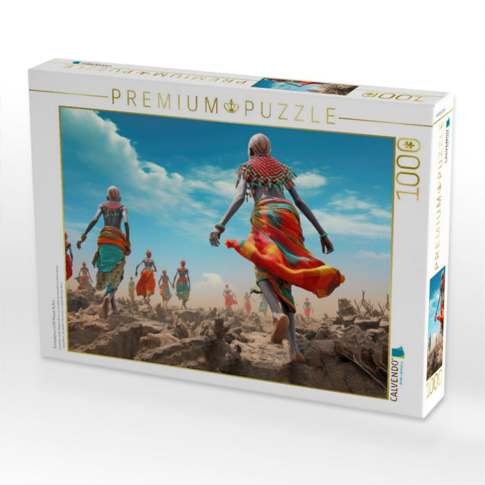 Surrealismus trifft Massai-Kultur - CALVENDO Foto-Puzzle'