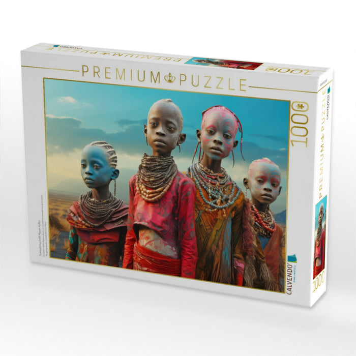 Surrealismus trifft Massai-Kultur - CALVENDO Foto-Puzzle'