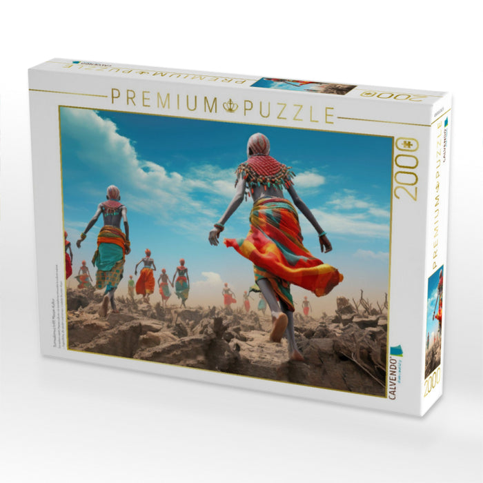 Surrealismus trifft Massai-Kultur - CALVENDO Foto-Puzzle'